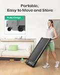 UREVO Under Pad de bureau de marche tapis roulant 4 MPH Vitesse, 2.5 HP 40 dB Quiet Motor (pour l'appartement), 5-Layer Ceinture antidérapante, Smart App (Musique/Concours), Télécommande/LED, Idéal pour la maison & Bureau