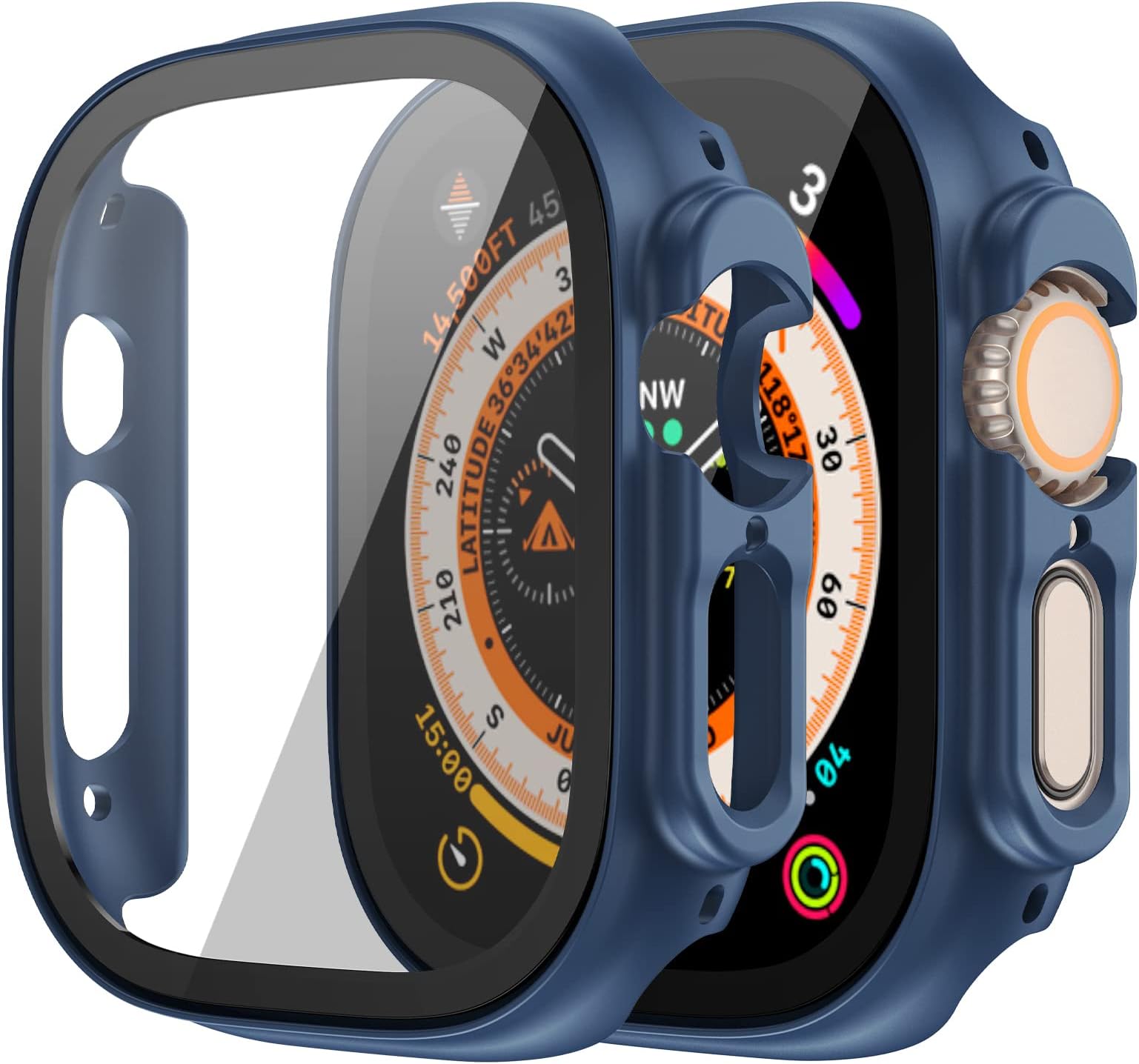 Goton [2 Pack] for Apple Watch Ultra Case 49mm, Apple Watch Ultra 49mm Case with Tempered Glass Film & Hard PC & All-Aroud Shockproof Protective & Ultra-Thin Bumper Cover for iWatch Ultra 49mm