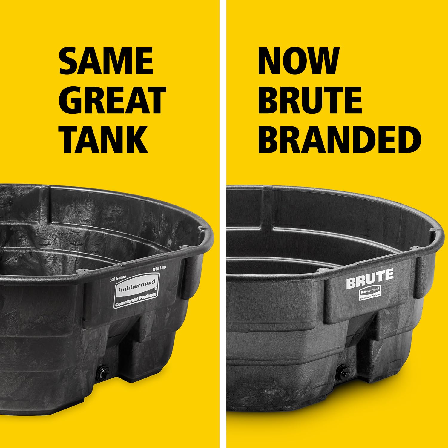 Rubbermaid Commercial Products Stock Tank 300-Gallons Structural Foam Heavy Duty Container for Livestock/Animal/Cattle Feed & Water Outdoor Homemade Pool/Hot Tub/Bathtub & Pet Cleaning/Dog Wash