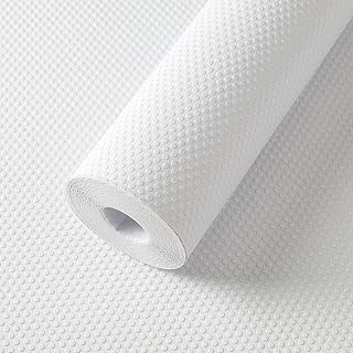 FLPMIX Shelf Liner White - Waterproof Pantry Cabinets Liners - Washable Non-Adhesive Kitchens Drawer Paper - Easy to Cut EVA Bathroom Cupboard Mat 17.7" X 96Inch