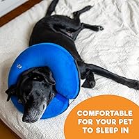 Vista 28 de BENCMATE - Collar inflable protector para perros y gatos, suave collar de recuperación para mascotas, no bloquea la visión (L, bandera)