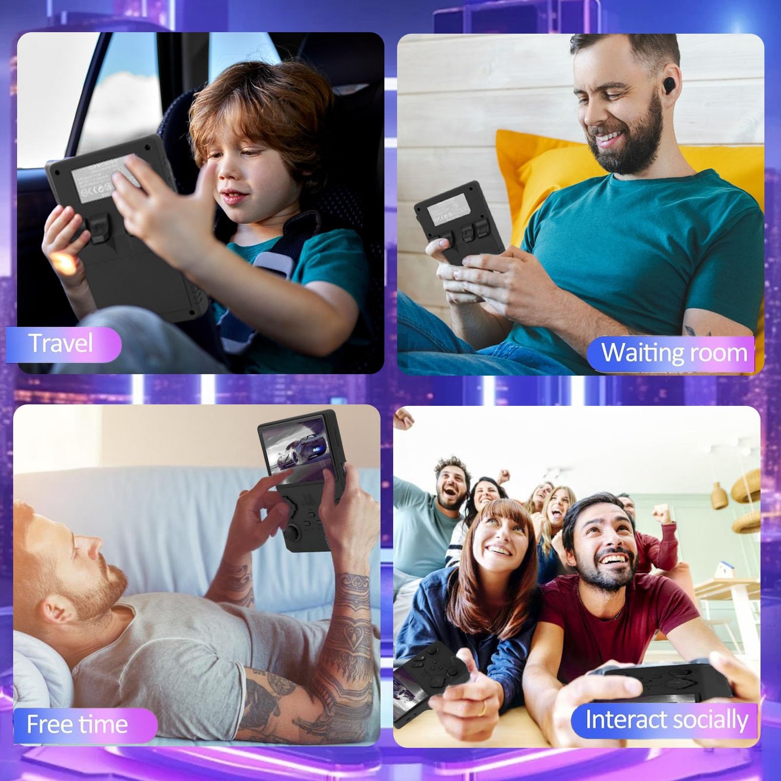 XUMIUZIY Handheld-Videospielkonsole. Leistungsstarker 3,5-Zoll-Bildschirm für Endlosen Spaß in der Mittagspause (Black)