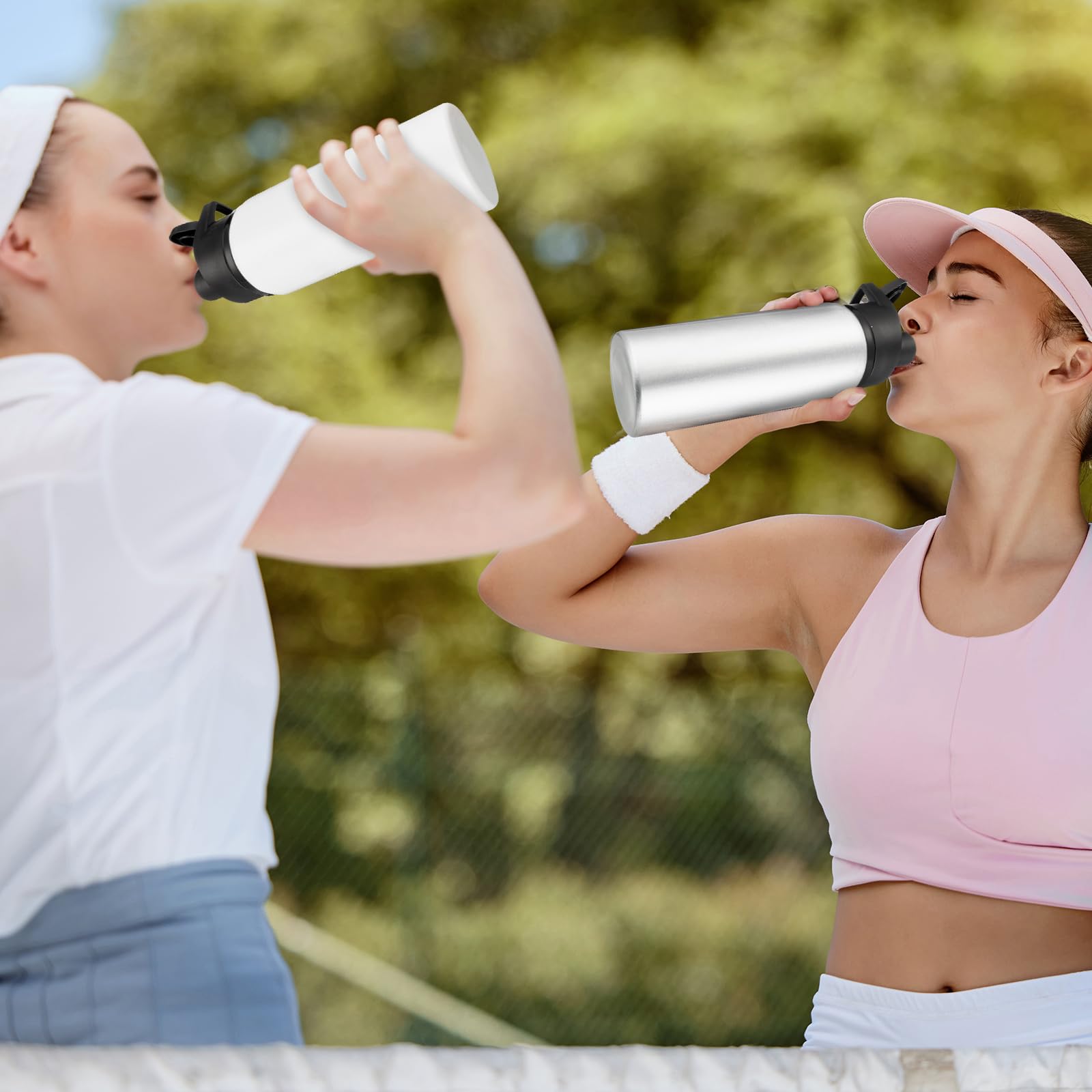 10 Stück Aluminium-Wasserflaschen mit Schnappdeckel, Dankeschön, leicht, auslaufsicher, Sport-Wasserflasche, Reiseflaschen für Fitnessstudio, Camping, Wandern (mehrfarbig, 590 ml)