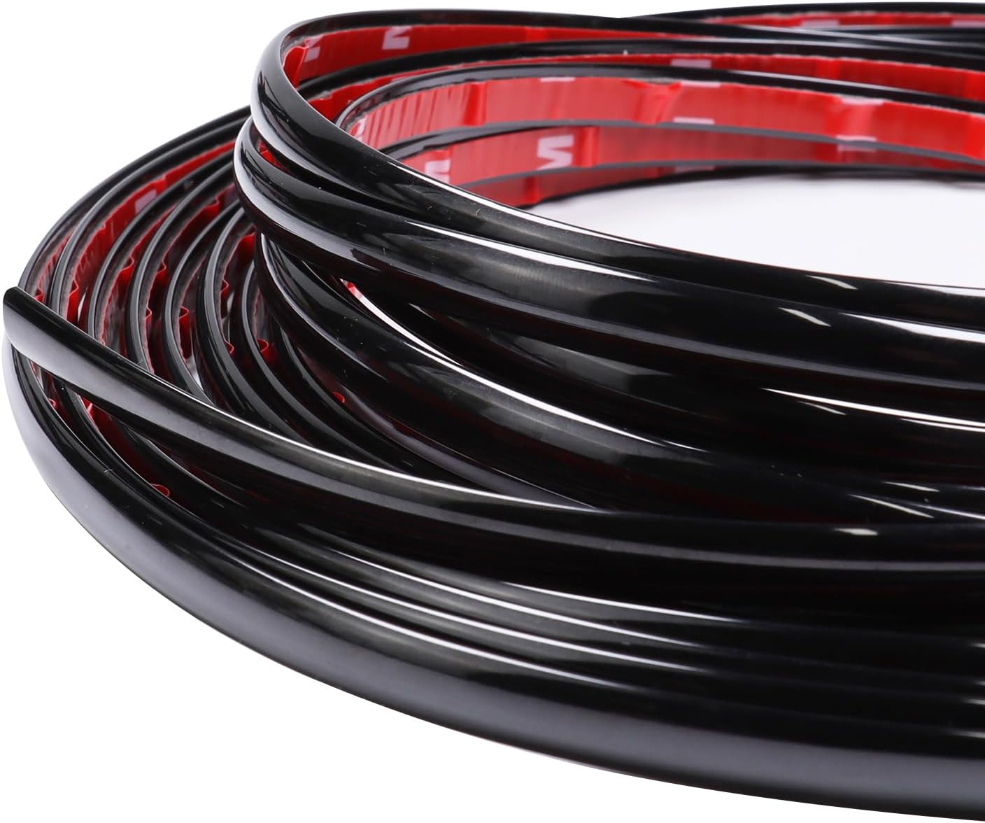 25Foot Automotive Trim Molding Strip - 1/2"(12mm) Cars Body Side Moulding Trim Strip(Self Adhesive) for Motor/Truck/RV Door Window Bumper Scratch-Proof/Glossy Black