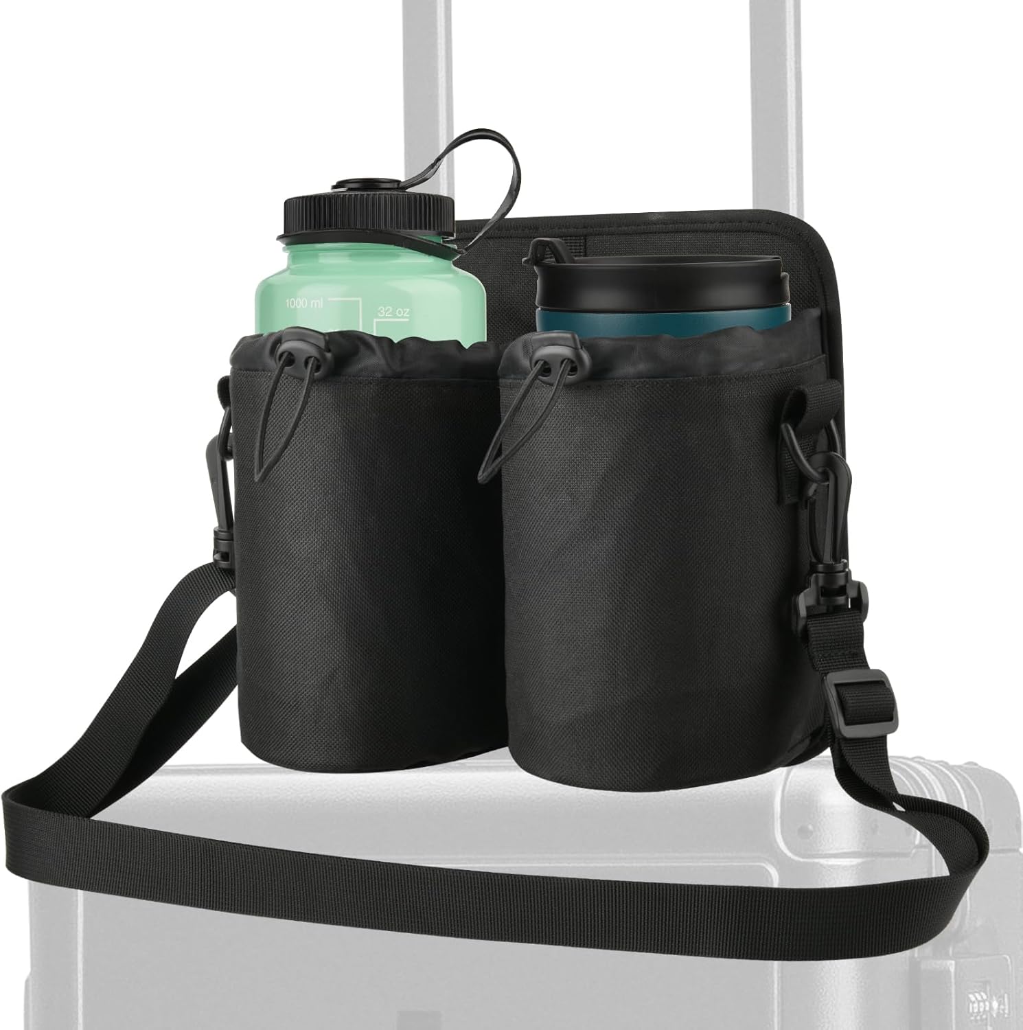 Beautyflier Luggage Cup Holder with Shoulder Strap, Travel
