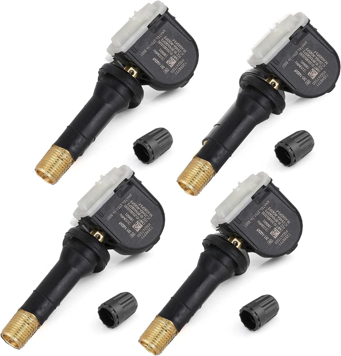 Tire Pressure Sensor 315MHz TPMS Sensor Replacement for Chevy GMC Buick Cadillac Hummer Pontiac SAAB Saturn - Replaces# 13598771 13598772 13586335 20923680, Sets of 4 Tire Pressure Monitoring System