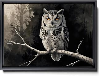 Sleeping Baby Owl, Owl Art, Owl Art Print, Owl Artwork, Owl Art For Wall, Sitting On A Branch, Decor Canvas, Art Prints, Wall Art Decor, Print