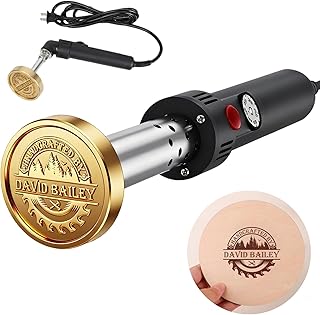 KAINSY Custom Electric Branding Iron for Wood, Black Adjustable Temperature Controlled Branding Iron, Personalized Logo Metal Branding Iron for Wood Burning Stamp Leather, Woodworking Tools DIY Gift