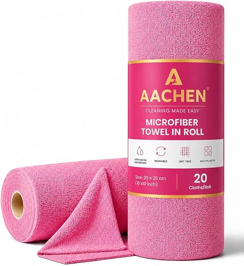 AACHEN Microfiber Reusable,Towel Roll-2000 Times Washable|Soft &amp; Highly Absorbent|Better Alternative to Dishcloth, Kitche...