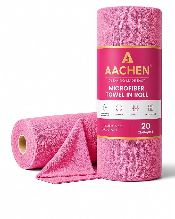 AACHEN Microfiber Reusable,Towel Roll-2000 Times Washable|Soft & Highly Absorben