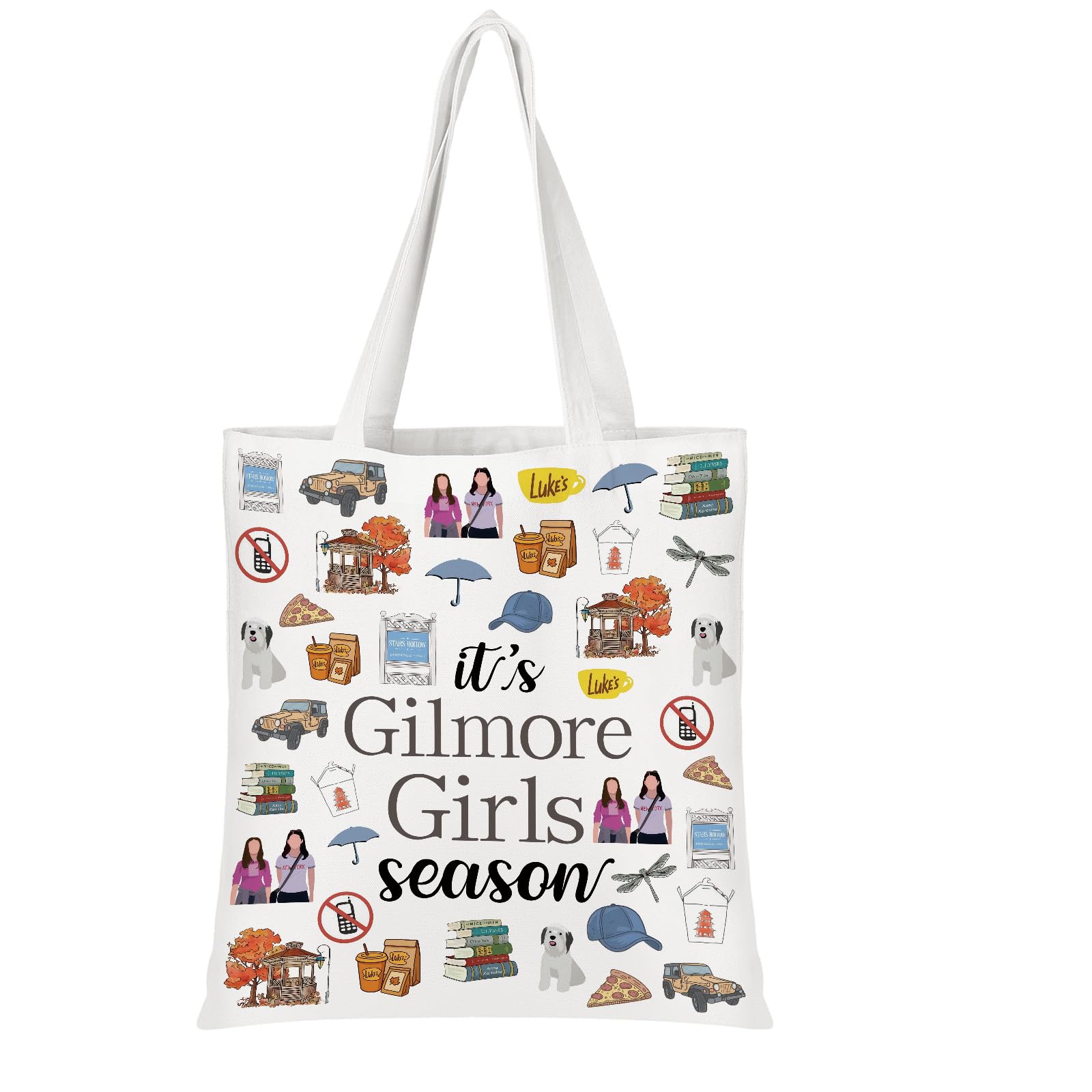 yumcute 1 PCS Cartoon Merch Canvas Tote Bag, Reusable Large Tote Bags for Women for Picnics, Village Markets, Coffee Runs, Shoulder Bag with Sturdy Handle for Anime Lovers Gift, 40 x 35 cm