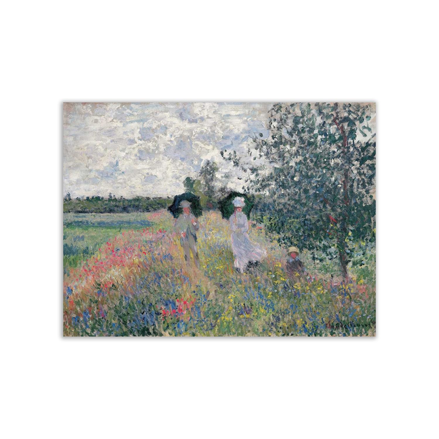Poster Claude Monet Promenade près d'Argenteuil impression grand format 100x75 cm