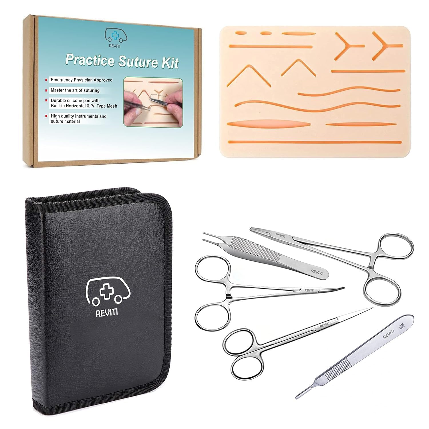 Reviti Suture Practice kit - Complete Suturing Training Set for Medical Students and Professionals - Learn Surgical Skills with High-Quality Tools - Ideal for Practice and Simulation (2) (B0D7CQB8JT) Amazon Price History, Amazon Price Tracker