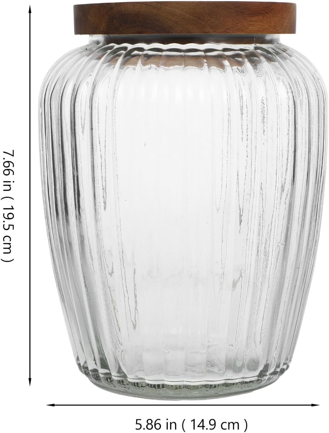 Glass Grain Storage Jar 2200ml with Vintage Acacia Wood Lid Airtight Sealed Canister for Coffee Beans, Tea, Sugar, and Snacks – Food Storage Container for Kitchen Pantry