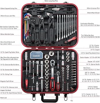 STARWORK True Mechanic™ 169-Piece Mechanics Tool Set, Professional, Metric