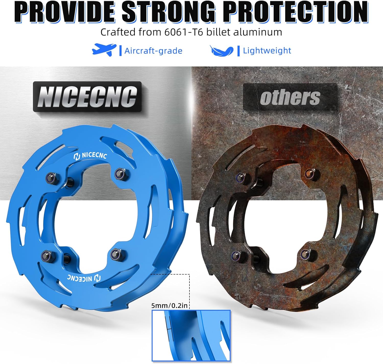 NICECNC Sprocket Guard Chain Cover Protector Compatible with Yamaha YFZ450R 2009 2010 2011 2012 2013-2023, YFZ450R SE 2009-2019 2020 2021 2022 2023, See Fitments Blue