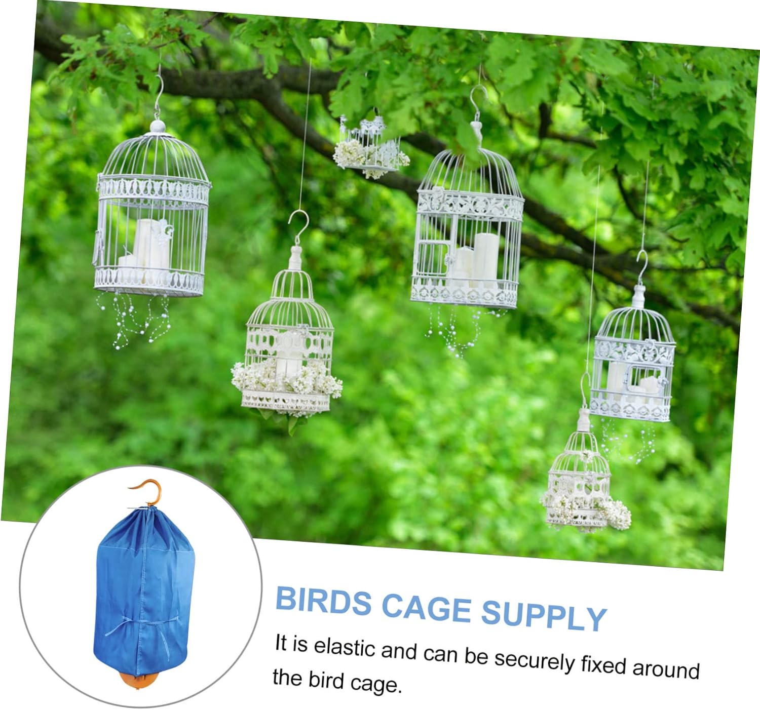 Abaodam Cage Cover Elastic Parrot Cage with Breathable Mess and Durable Protective Cover for Birdcages for Parakeets and Sparrows