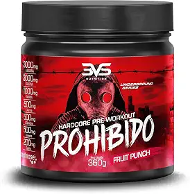 3VS Nutrition Pré Treino Prohibido 360g Sabor Ponche de Frutas