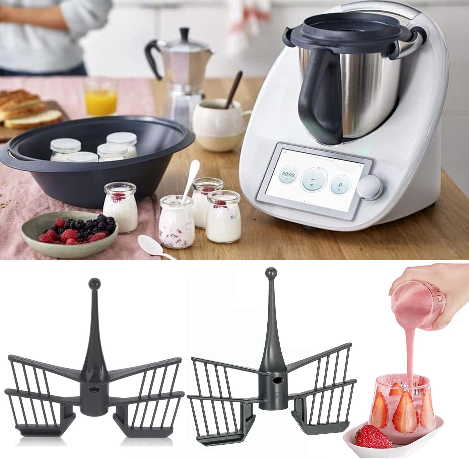 Frusta A Farfalla Per Bimby TM5 TM6 TM31 - Accessorio Per Montare Panna E Uova, Grigio - Foto 14