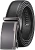 SENDEFN Mens Leather Belt Automatic Ratchet Buckle Slide Belt for Dress Casual Trim to Fit with Gift Box