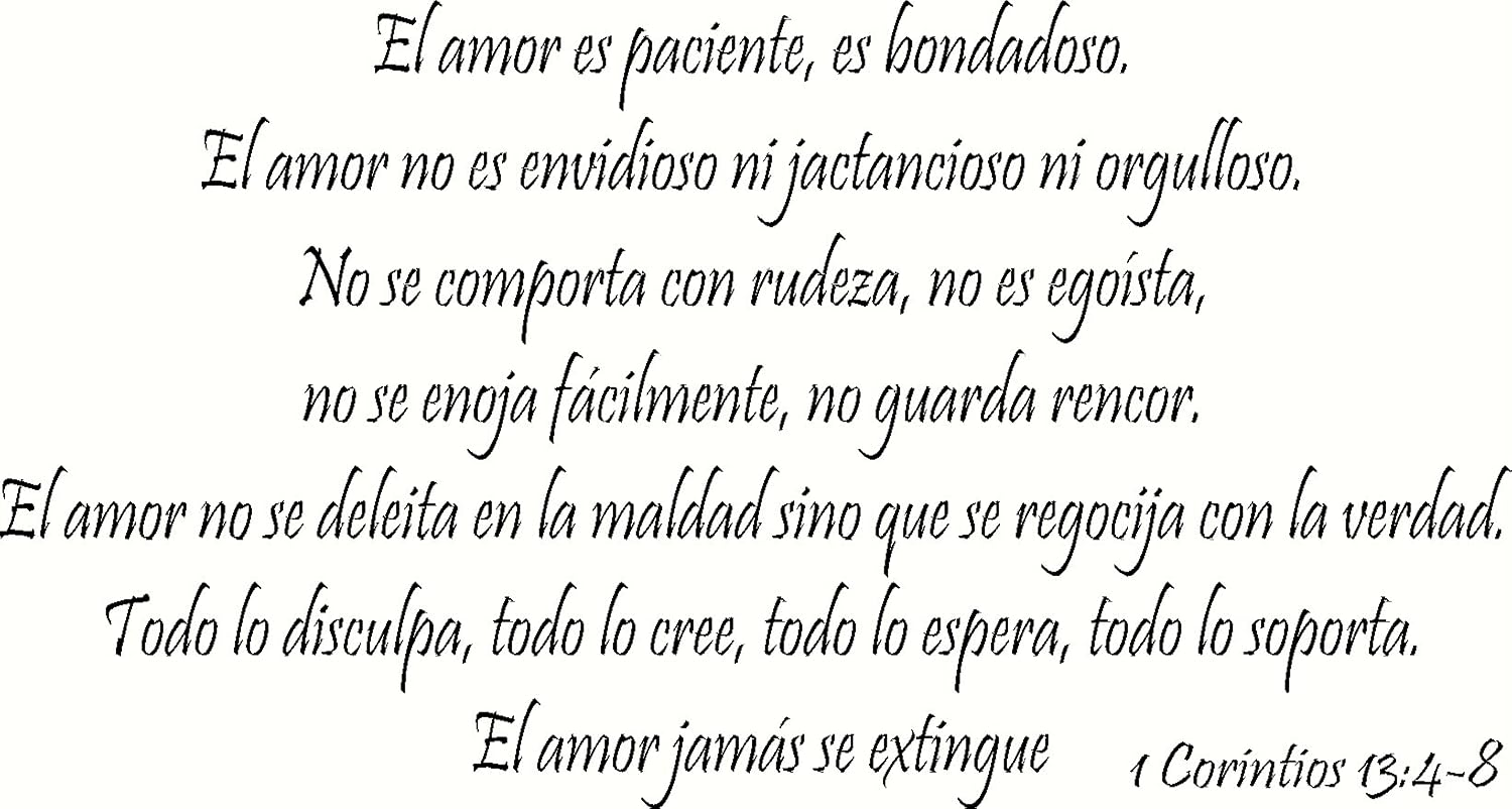 Amazon Com 1 Corintios 13 4 8 Pared Arte El Amor Es Paciente Es Bondadoso El Amor No Es Envidioso Ni Jactancioso Ni Orgulloso No Se Comporta Con Rudeza No Es Egoista