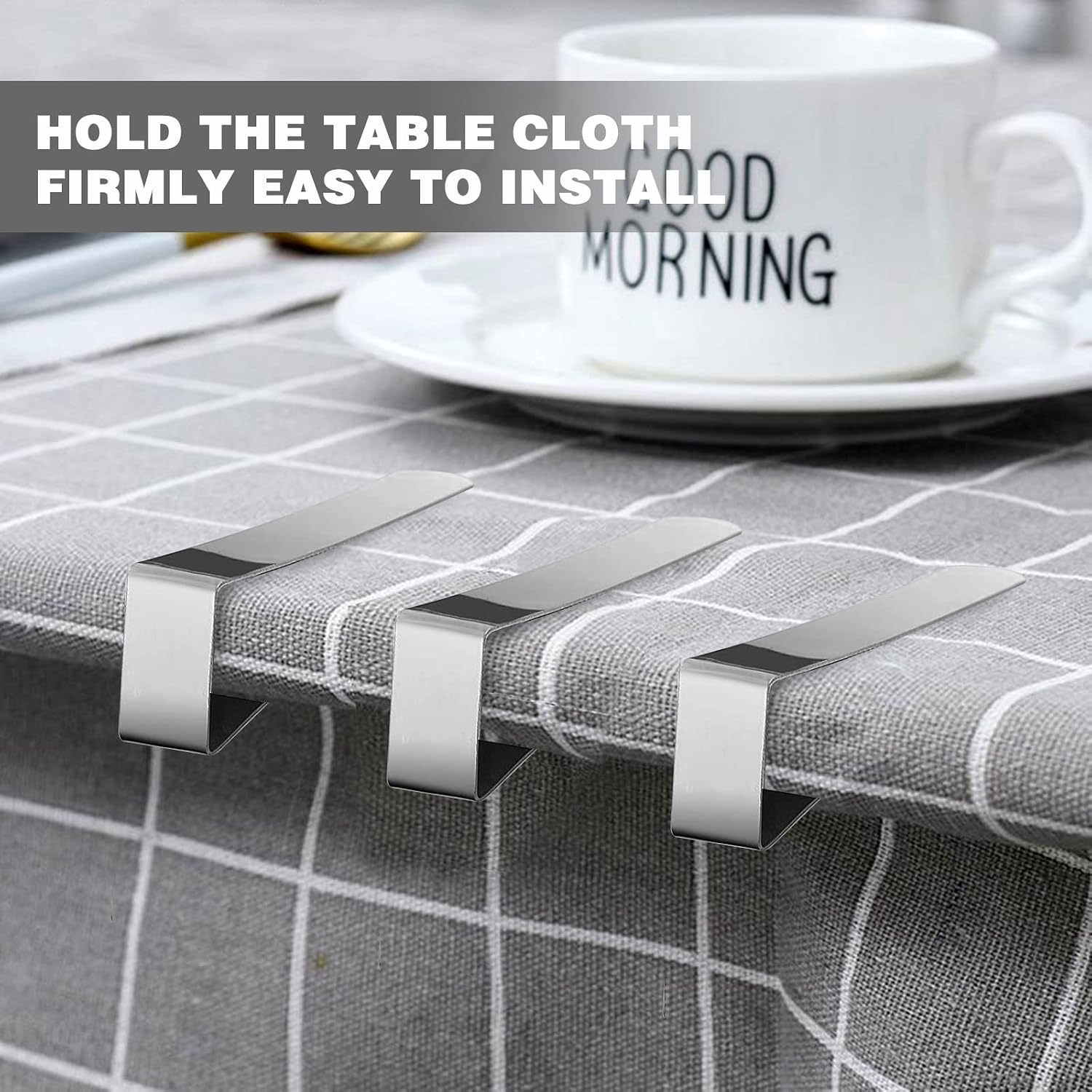 T-Antrix Tablecloth Clips 30 Packs Picnic Table Clips Flexible Stainless Steel Table Cloth Cover Clamps Table Cloth Holders Ideal for Picnics Marquees Weddings Graduation Party