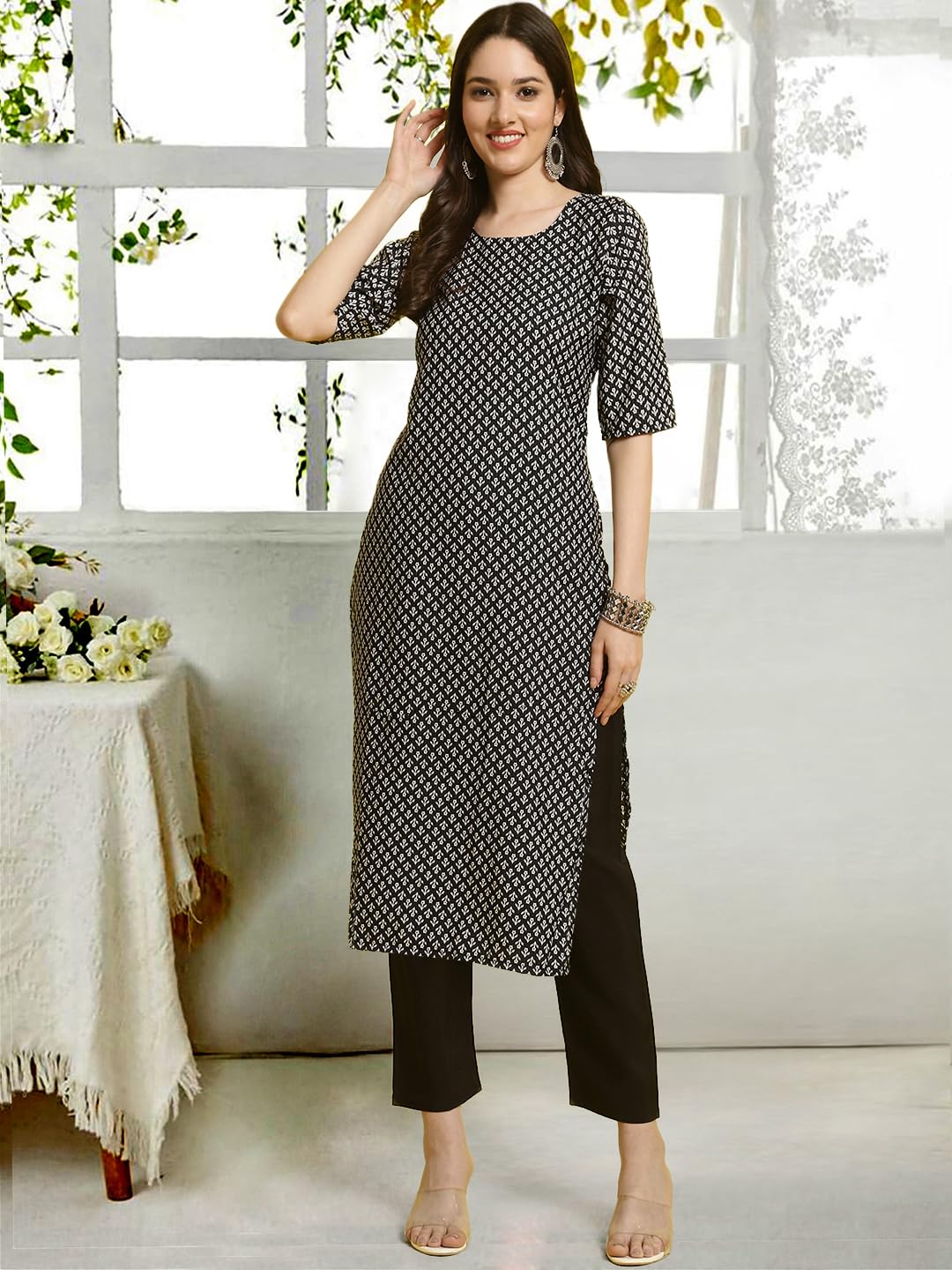 Tee Projekt Straight Kurta & Pant For Women Ethnic Kurta Set For Women (Pack Of 2)