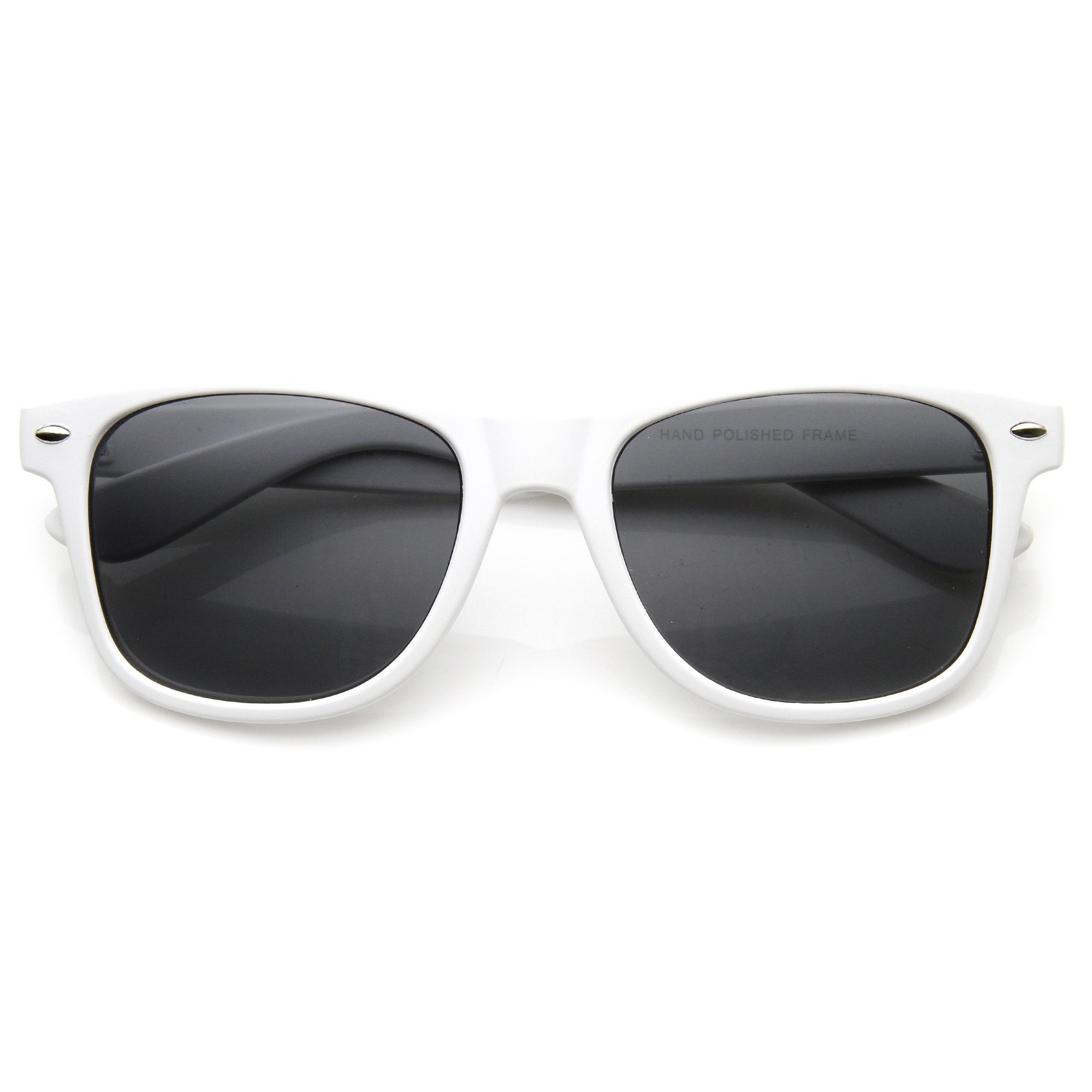 Fashion Culture Unisex Amped Soft Rubberized Horned Rim Sunglasses, White