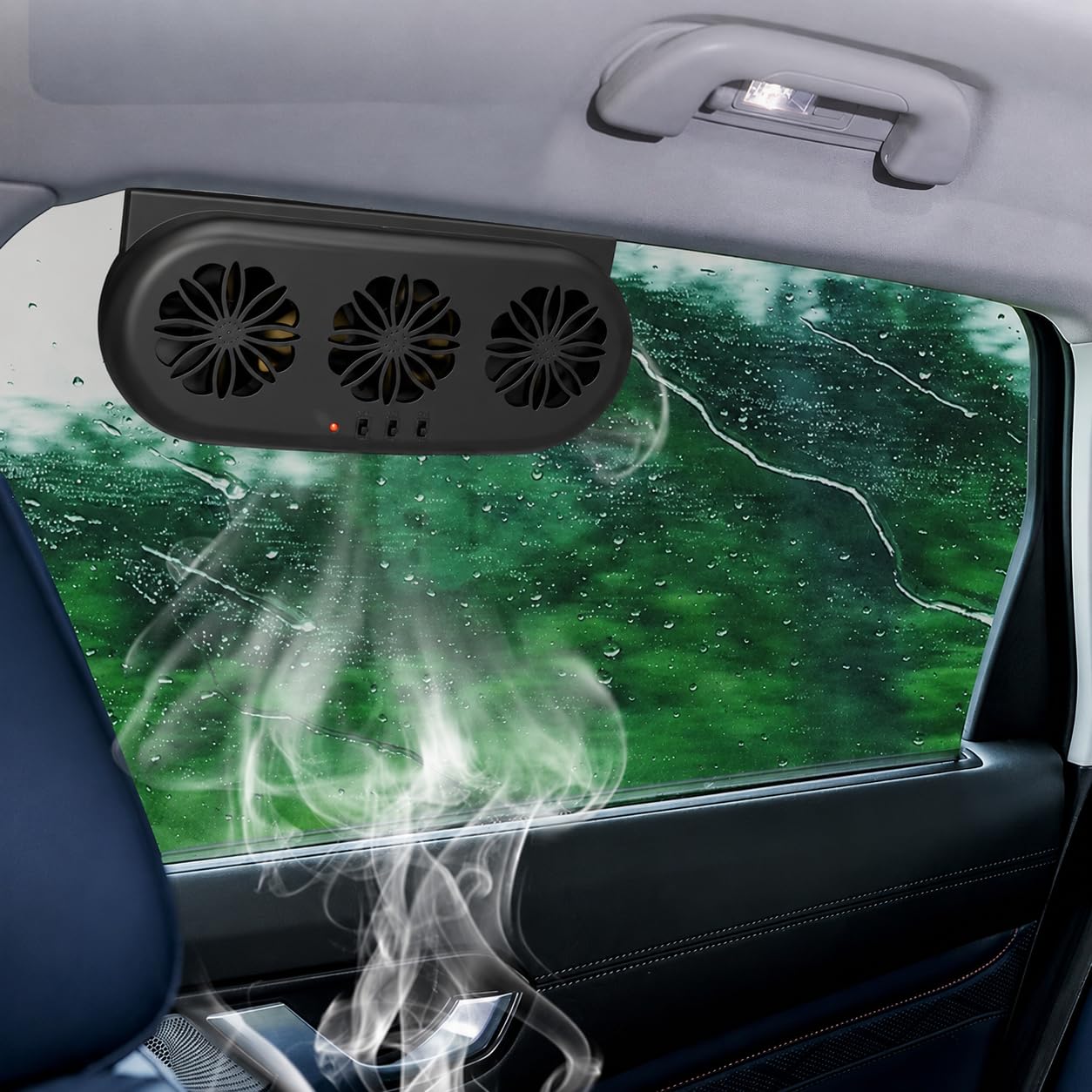 QAWACHH Summer USB Auto Solar Ventilating Fan For Car With Ventilation and exhaust (black)-image-4