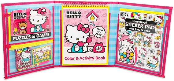 SANRIO Hello Kitty Ultimate Activity Set Portfolio with Coloring Books, Stickers, Games, Puzzles, Drawing and More | Hello Kitty Activities for Girls, Kids