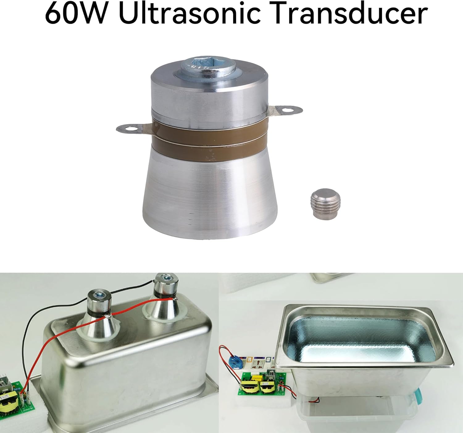 BQLZR Ultrasonic Transducer 60W 40kHZ & 100W 28kHZ for Mechanical Hardware Pack of 2