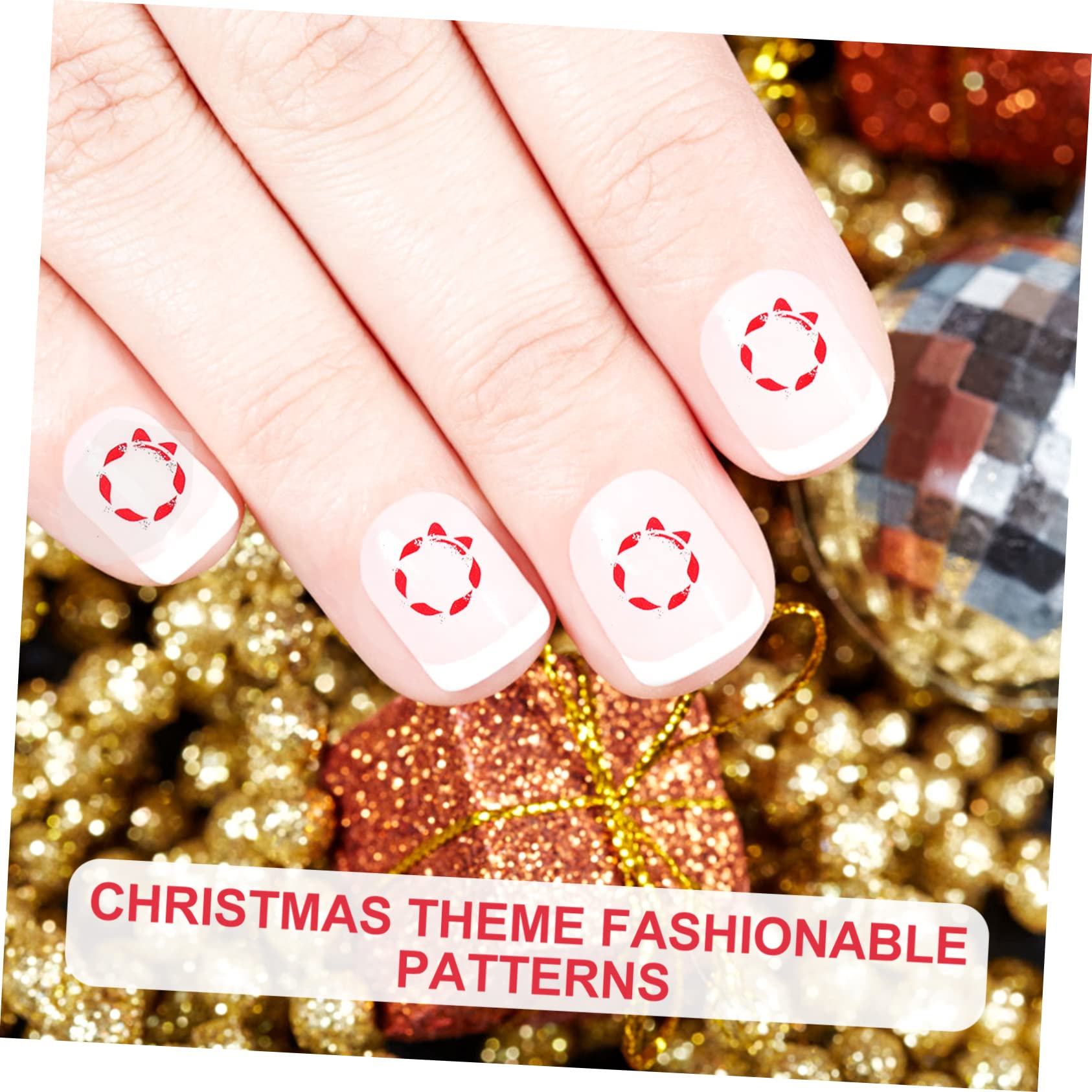 Healvian 25fogli Adesivi Per Unghie Natalizi Di Stickers Per Manicure Fai Da Te Wraps Per Unghie Tema Natale Facile Applicazione e Design Naturale Per Festività Art Creativa