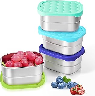 4Pack 8oz Small (1 CUP) Stainless Steel Snack Containers for Kids