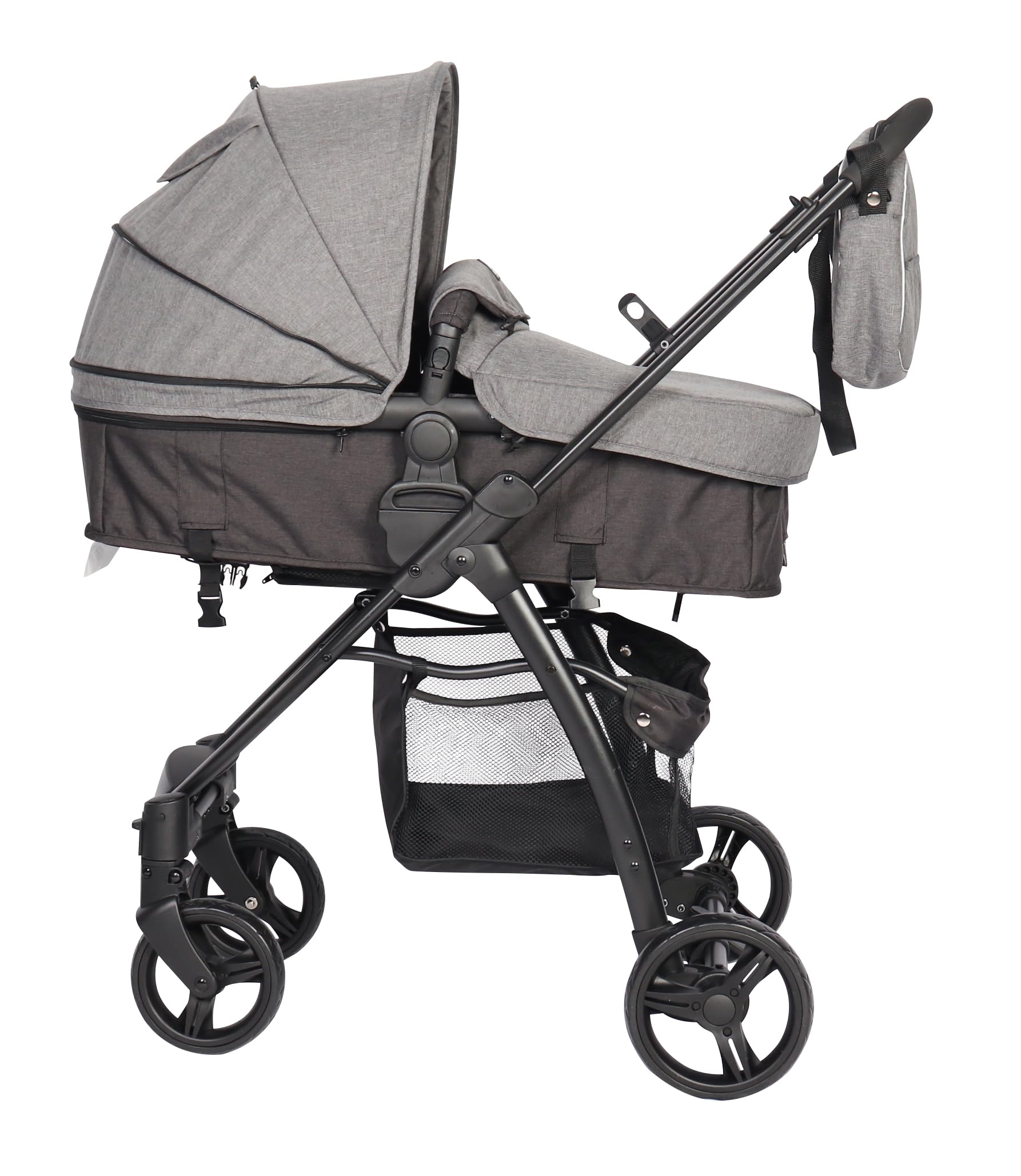 TORAL Carrito Bebe 2 en 1 - Cochecito Bebe Convertible y Versátil con Accesorios, Carro Bebe 2 Piezas, Elegante y Práctico Coche para Bebé, Ideal para Viajes y Paseos Urbanos. Modelo Liam Gris