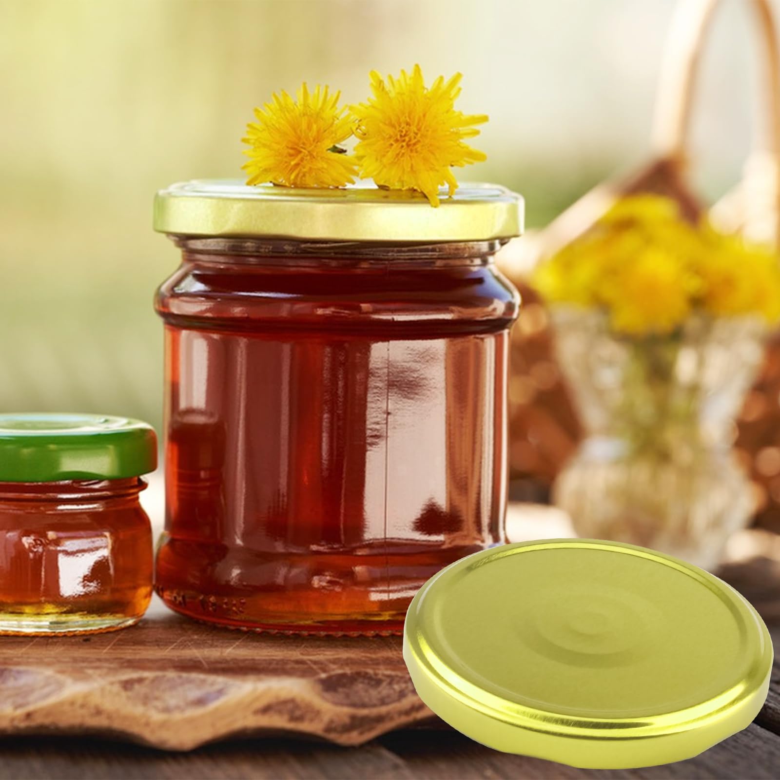 30 Pezzi Coperchi di Ricambio TO 82mm Tappi per Barattoli Vetro Oro | Coperchio a Vite in Metallo Rotondo Coperchio Twist-Off con 6 Denti di Chiusura per Vasetti e Barattoli di Marmellata