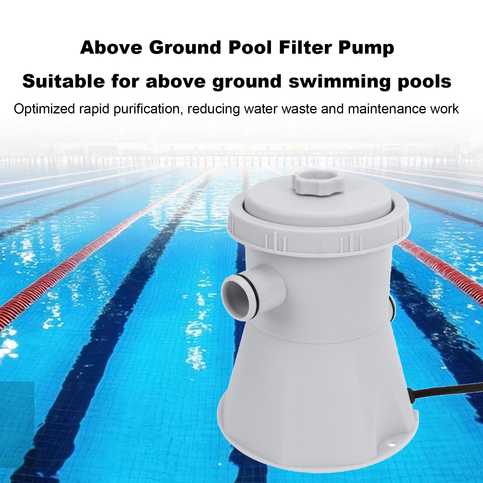 banapoy Circolazione e Filtraggio dell'Acqua Migliorate, Pompa Filtro per Piscina 300GPH per Piscina Fuori Terra, di Pompa Filtro a Cartuccia per, (EU)