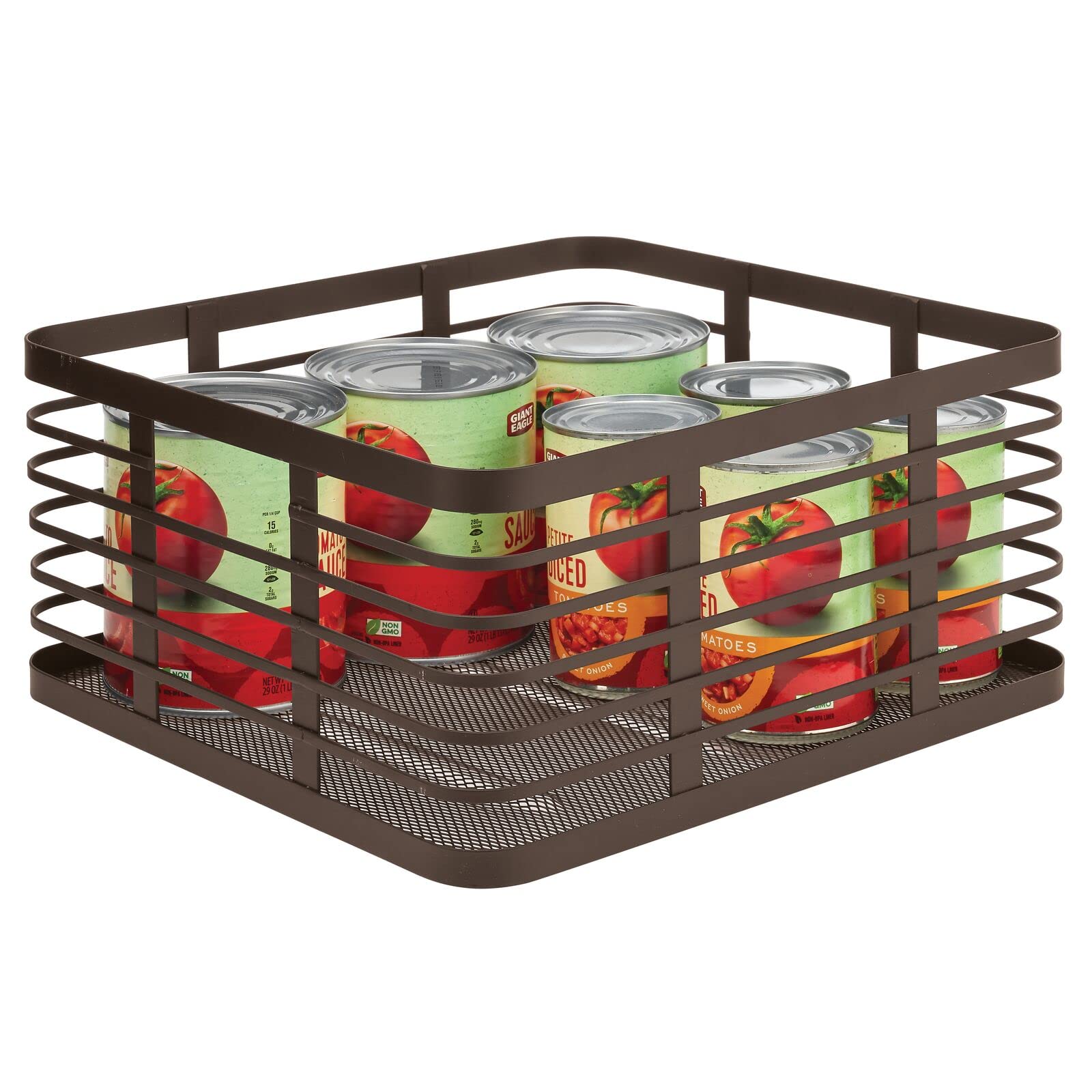 mDesign Allzweckkorb aus Metalldraht – praktischer Aufbewahrungskorb für Küche und Haushalt – kompakter und universeller Drahtkorb – 3er-Set – bronzefarben