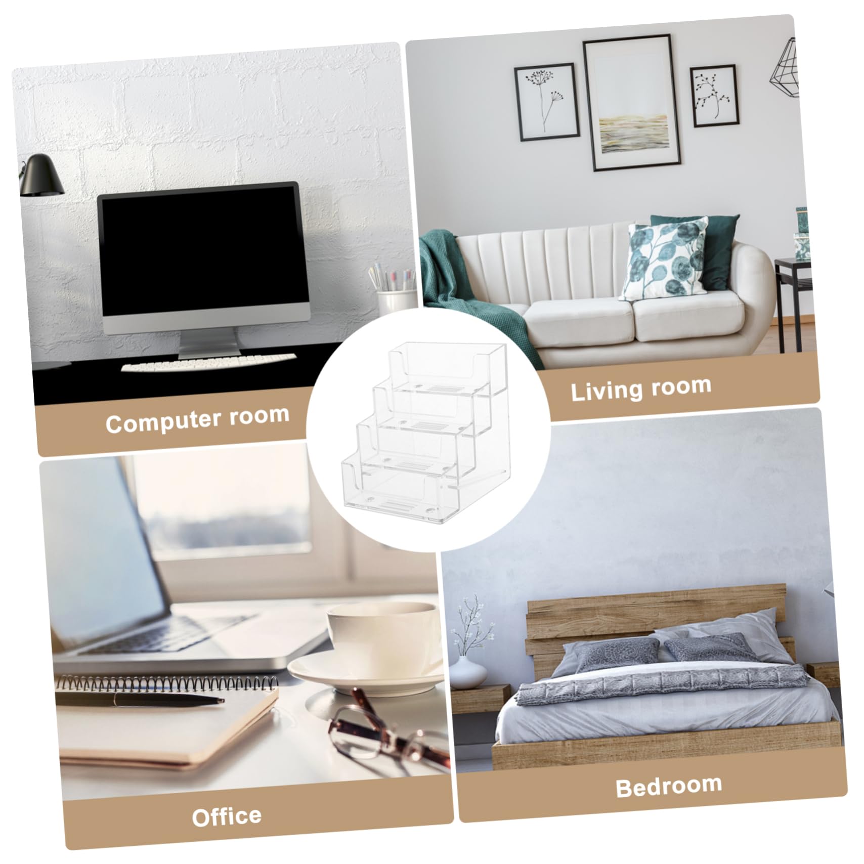 VILLCASE 5-teiliges Karten-organizer-set Visitenkartenhalter Visitenkarten-box Für Den Schreibtisch Kartenständer Büro-schreibtisch-zubehör Einfach Zu Bedienen