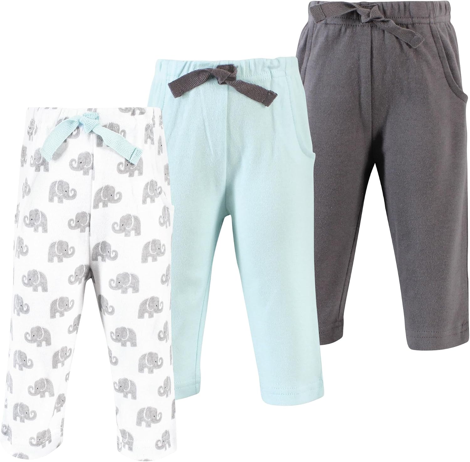 Hudson Baby Basics Unisex Baby Everyday Cotton Pants 3-Pack