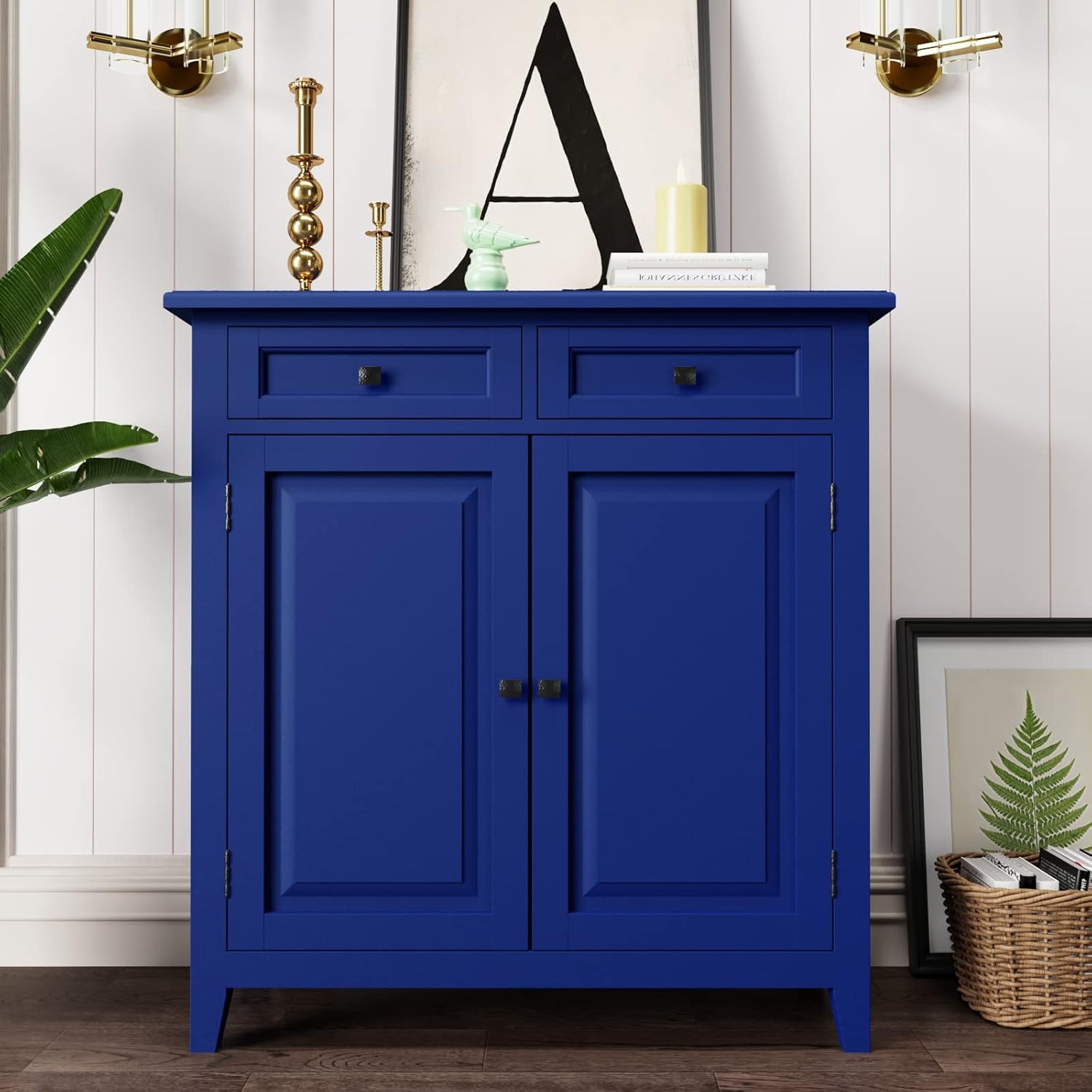 CRE8TIVE Royal Blue Wallpaper Peel and Stick Modern Blue Contact Paper for Countertops Waterproof Textured Wallpaper Removable Self Adhesive Vinyl Roll for Bedroom Bathroom Cabinets Furniture 12"x354"