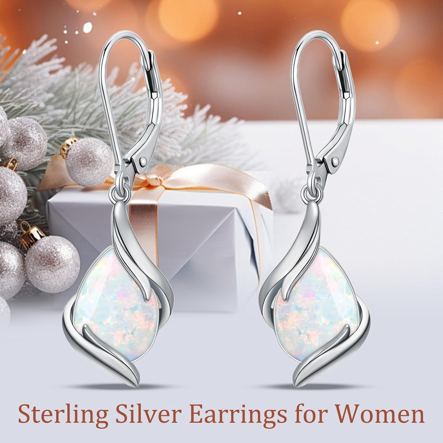 Teardrop Earrings for Women 925 Sterling Silver Gemstone Dangle Earrings Fine Jewelry Valentines Day Birthday Gifts for Women Mom Wife - Image 4