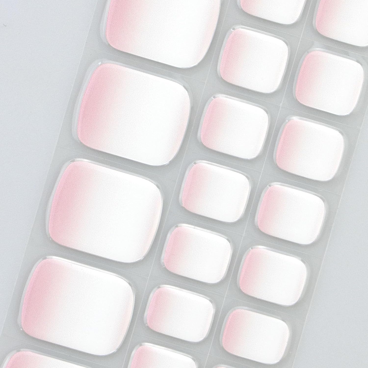 JMEOWIO Semi Cured Gel Strips Toenail Art Sticker Wrap Gradient