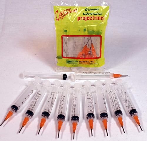 Miniatura 6 de Creative Hobbies Glue Applicator Syringe for Flatback Rhinestones  Hobby Crafts 5 Ml with 15 Gauge Orange Precision Tip - Value Pack of 10