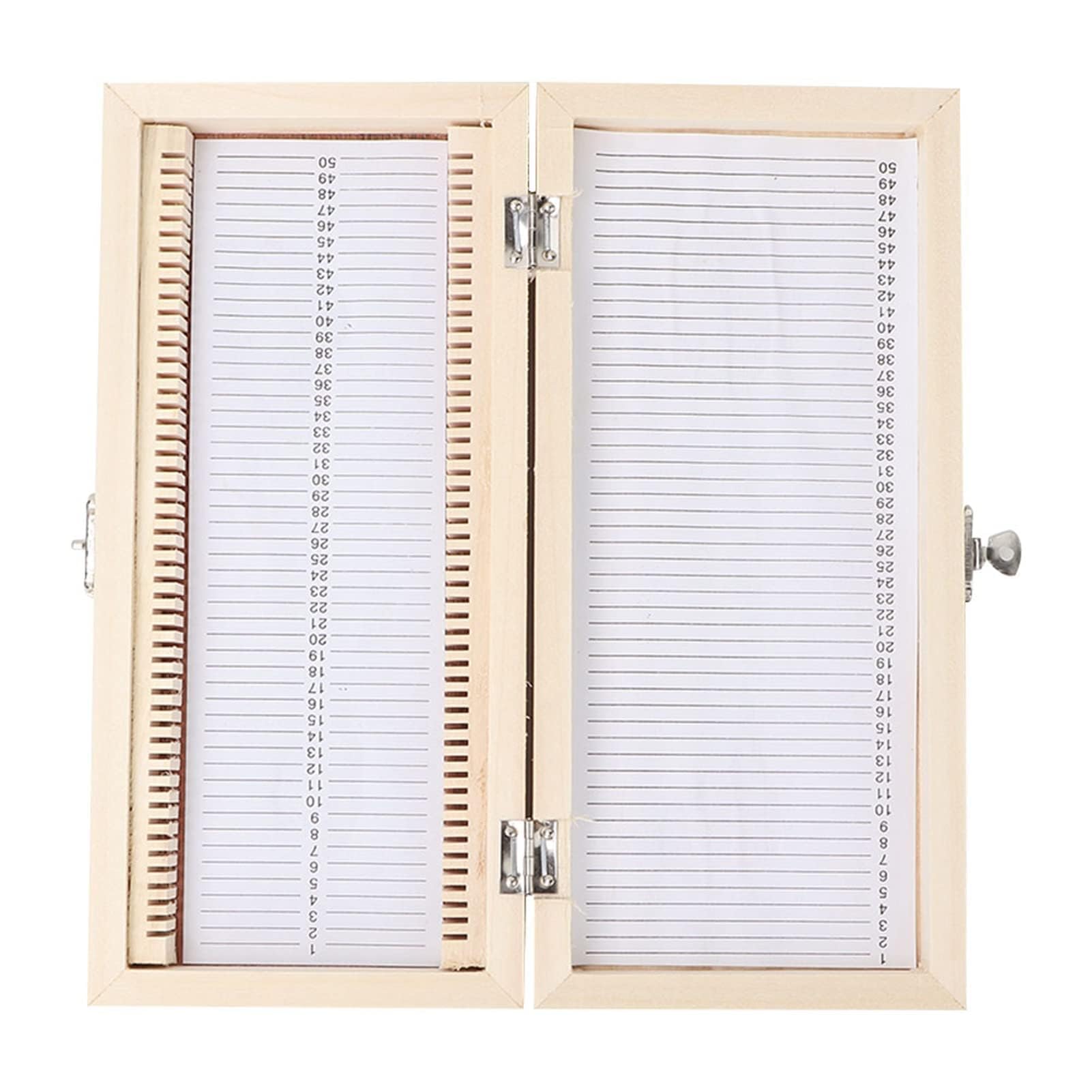 Coffret en Bois pour Lames de Microscope 50 Diapositives Boîte de Rangement 23x10,6x3,5cm