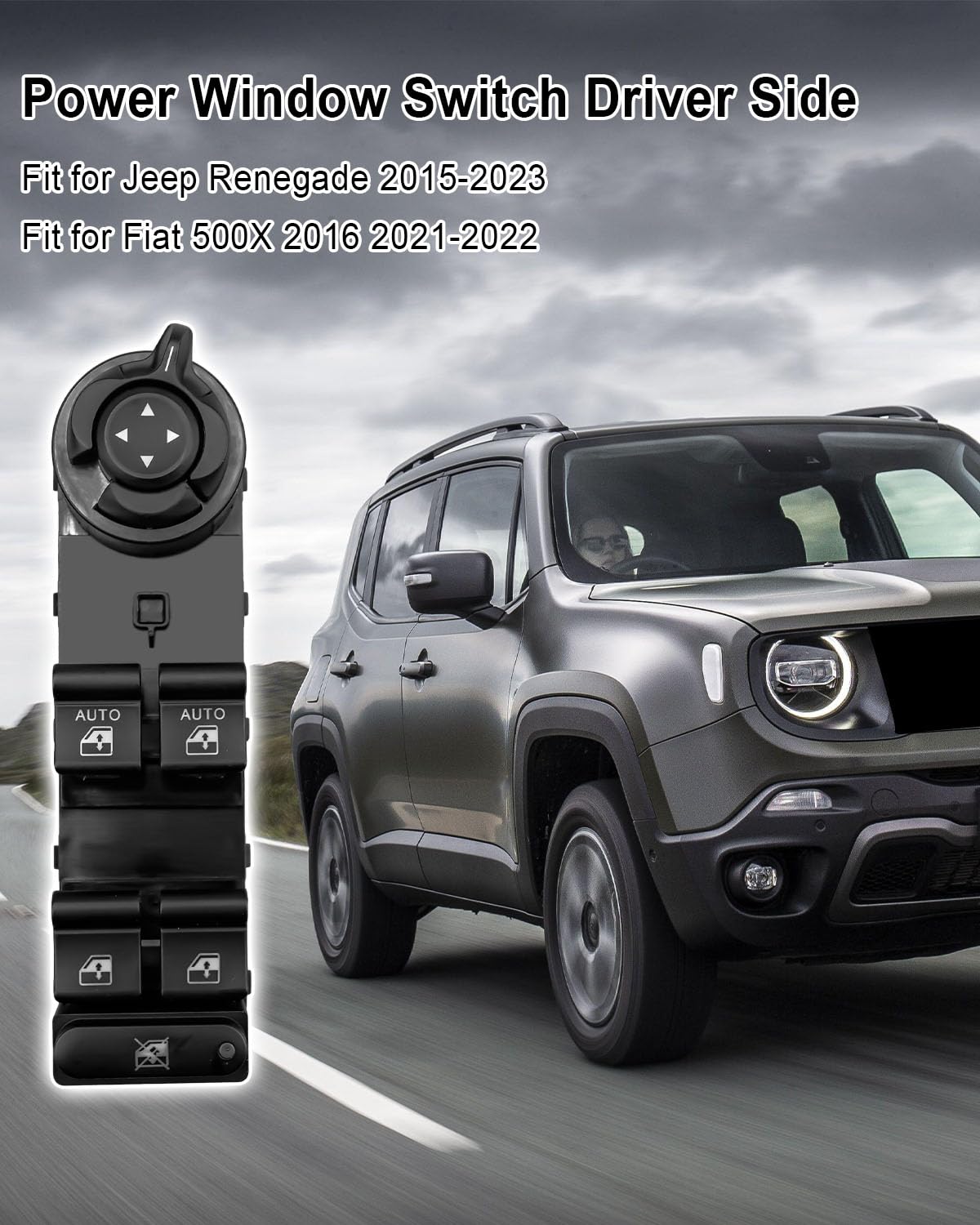 Driver Side Power Window Switch Fit for Jeep Fiat Renegade 2015-2023 500X 2016 2021 2022 Replace 5VH83LXHAA