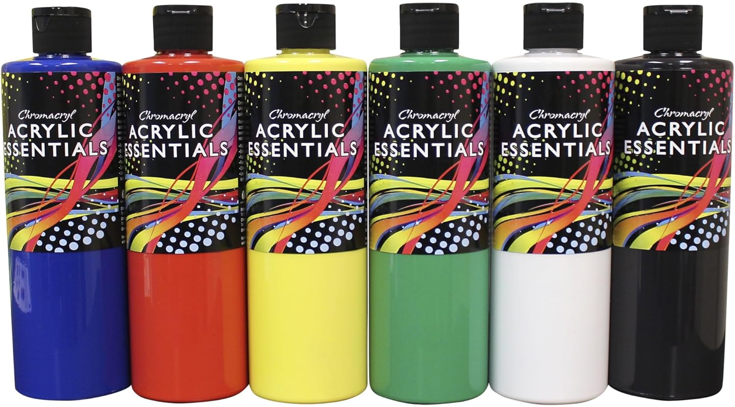 PAINT ACRYLIC CHROMACRYL ESSENTIALS ASST PRIMARY PINTS SET OF 6