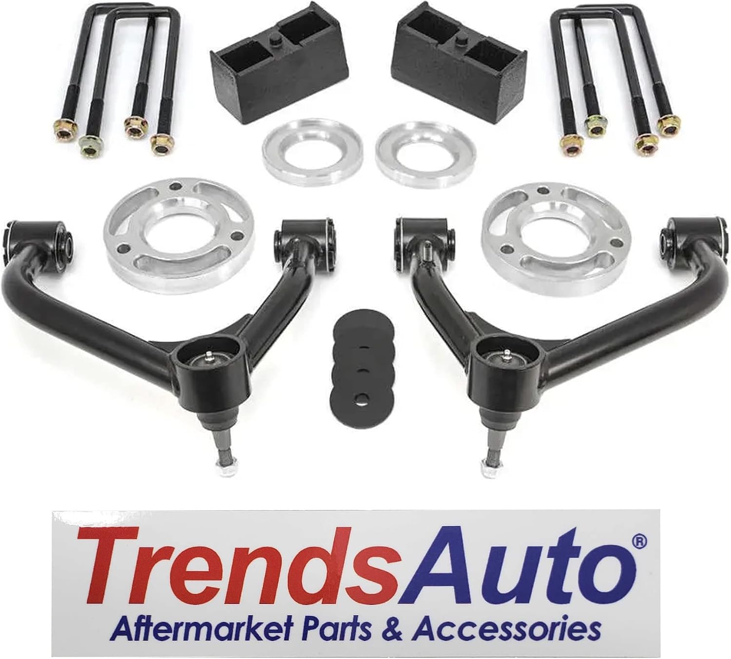 ReadyLIFT SST Suspension Lift Kit for 2019-2022 Silverado Sierra 1500 Trail Boss AT4 | Provides 2 Inch Front Lift and 1 Inch Rear Lift | Max Tire Size 20 Inches | Includes TrendsAuto Decal | 69-3920