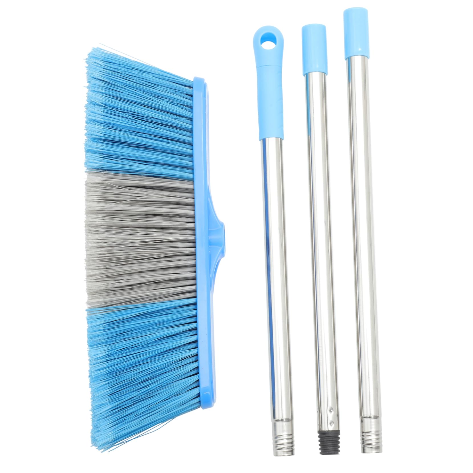 SOLUSTRE Hard Bristle Broom with Handle Heavy Duty Cleaning Tool for Home Bathroom Office and Garage Long Handle Design for Effortless