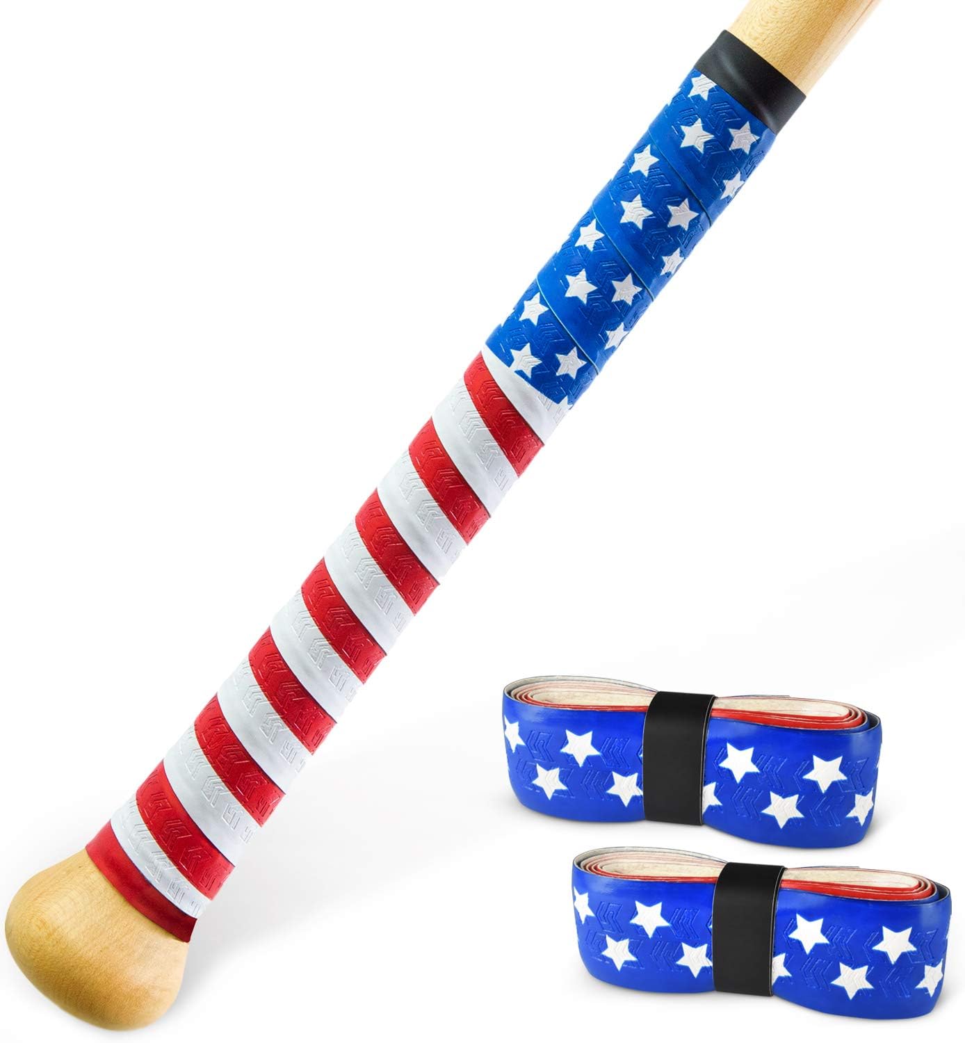 Marque Tacky Bat Grip Tape – 1.2mm Thick Bat Grip Tape to Wrap Baseball and Softball Bats – Finished Tape Included