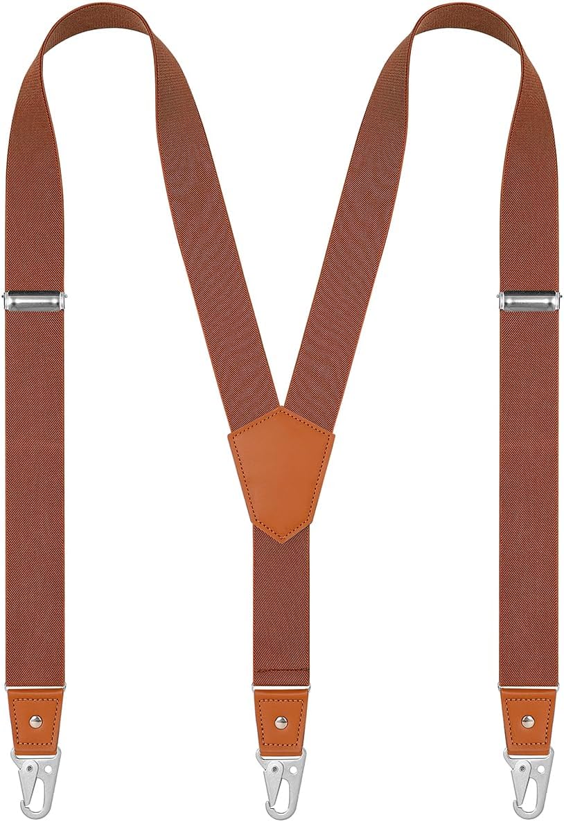 Suspenders for Men Snap Hooks with 1.4 Inch Elastic Y-Back Adjustable
